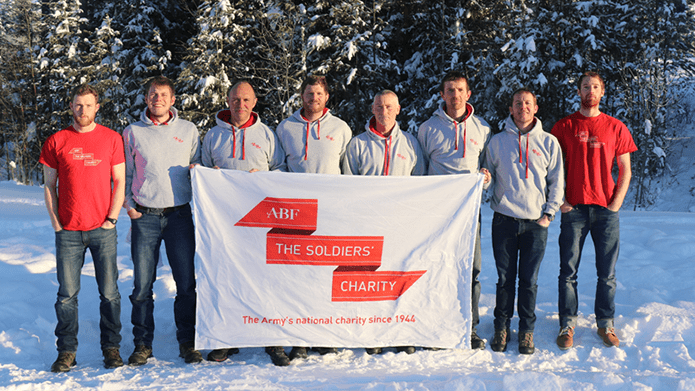 SPEAR17 with the ABF The Soldiers' Charity flag in Norway
