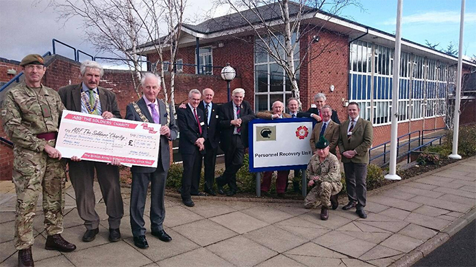 The Rotary Club of Ripon Rowels presenting a cheque for £12,500
