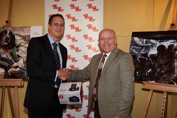Winner of our 2016 Photo Competition, Trevor Sheehan (right), receives his prize from Stewart Fielder (left) of WEX Photographic, one of our generous sponsors.